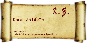 Kass Zalán névjegykártya